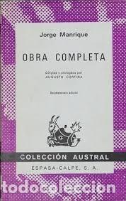 Libros: Obra Completa - Jorge Manrique - Espasa Calpe - Colecci&oacute;n Austral, 135
