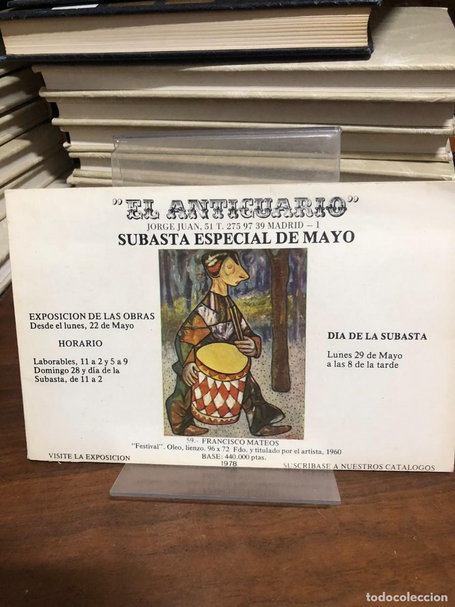 books: Cat&aacute;logo / Folleto Subasta Especial de Mayo (1978) Obra de Francisco Mateos