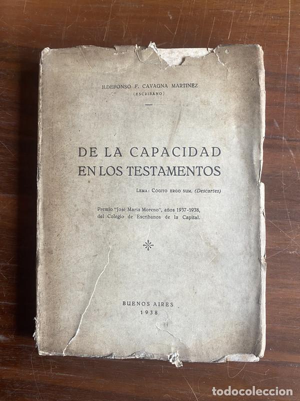 Livros em segunda m&atilde;o: De la capacidad en los testamentos - Cavagna Martinez Ildefonso F.