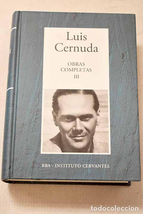 Livres: Obras completas, Tomo III.- Cernuda, Luis