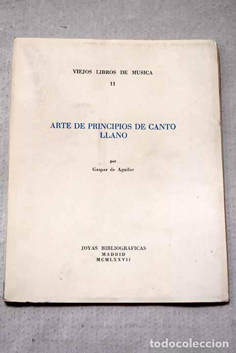 Livros em segunda m&atilde;o: Arte de principios de canto llano.- Aguilar, Gaspar de