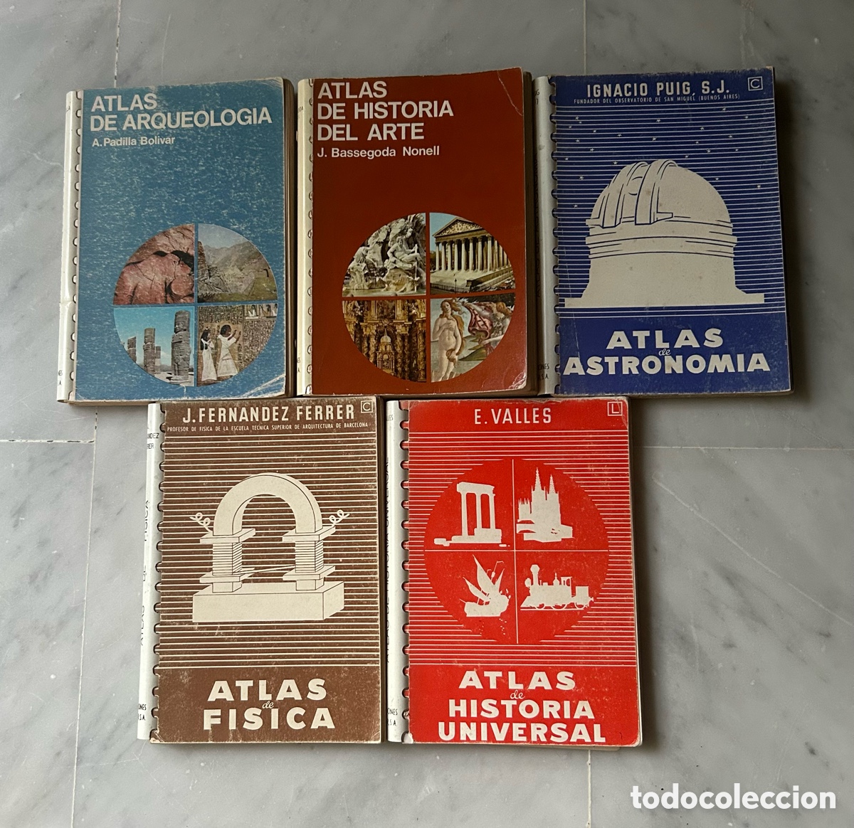 books: LOTE DE 5 MINI ATLAS DE TEM&Aacute;TICA VARIADA. Ediciones JOVER. 1966 y ss.