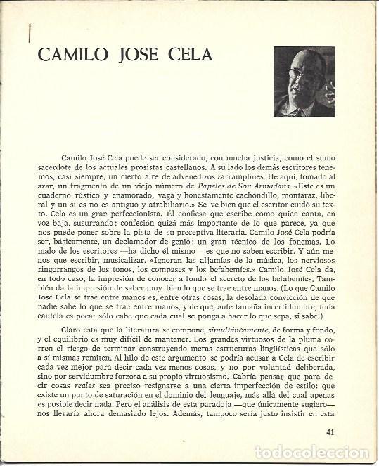 Libros: VARIOS 7367: Camilo Jose Cela - Salvador Paniker