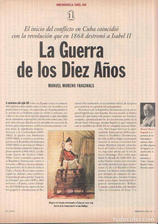 Libros: Memoria del 98 fasciculo 01: la guerra de los diez a&ntilde;os por Manuel Moreno Fraginals - Varios