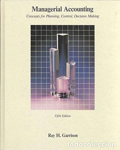 Livros em segunda m&atilde;o: Managerial Accounting: Concepts for Planning, Control, Decision Making- 9780256058338