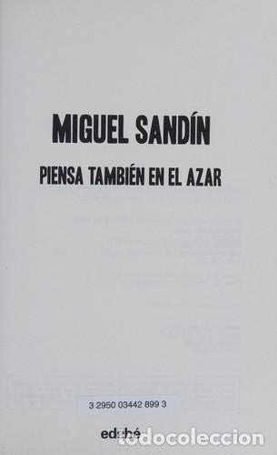 books: PIENSA TAMBIEN EN EL AZAR - MIGUEL SANDIN