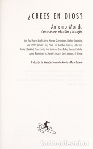 Livros em segunda m&atilde;o: CREES EN DIOS? - ANTONIO MONDA