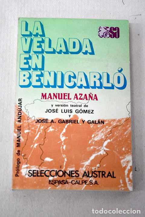 Libros: La velada en Benicarl&oacute;.- Aza&ntilde;a, Manuel