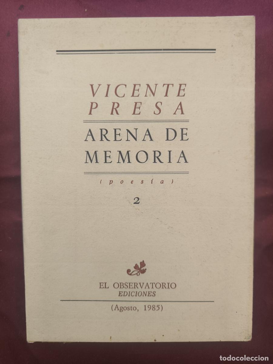 Libros: Arena de memoria - Vicente Presa