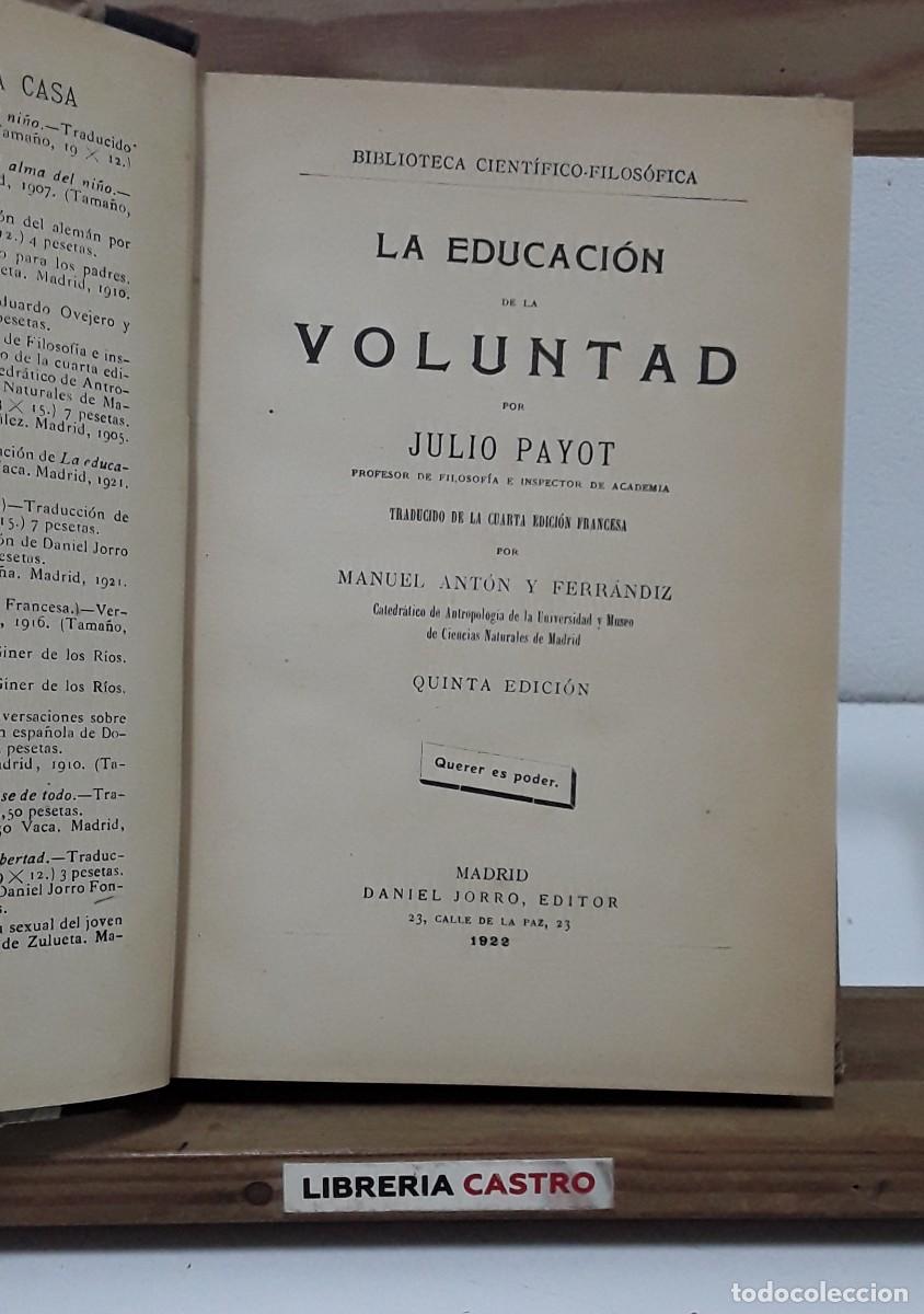 B&uuml;cher: La educaci&oacute;n de la voluntad por Julio Payot - Julio Payot.