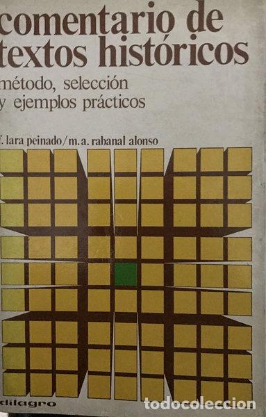 Libros: Comentario de textos hist&oacute;ricos- 9788472340350