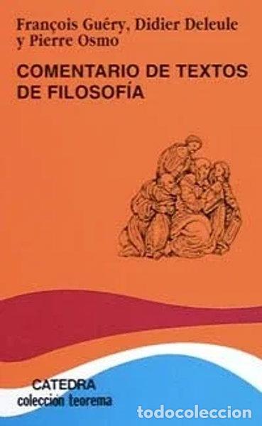 Libros: Comentario de textos de filosof&iacute;a- 9788437611709