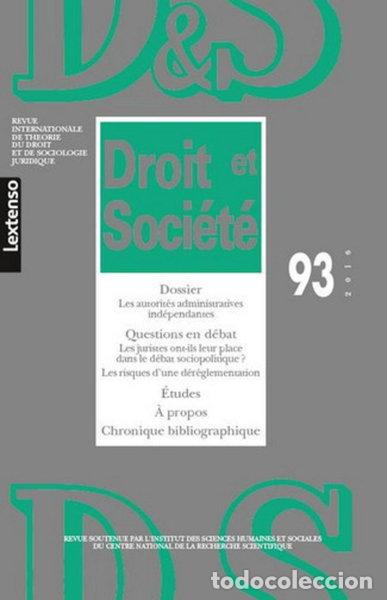 books: Revue Droit et Soci&eacute;t&eacute; N 93 - 2016: Les autorit&eacute;s administrativas ind&eacute;pendantes- 9782275029016