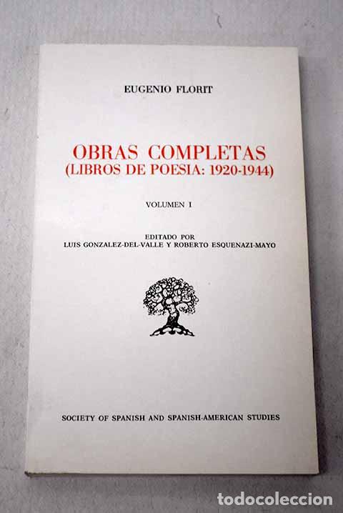 Libros: Obras completas, tomo I.- Florit, Eugenio