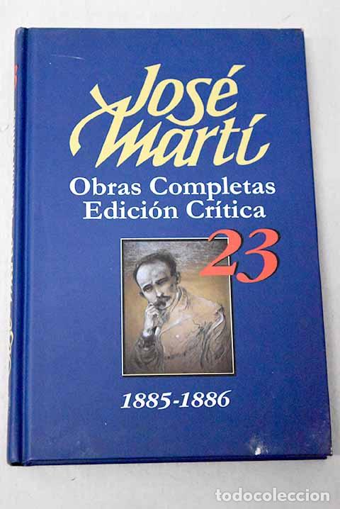 Libros: Obras completas, n&uacute;mero 23.- Mart&iacute;, Jos&eacute;
