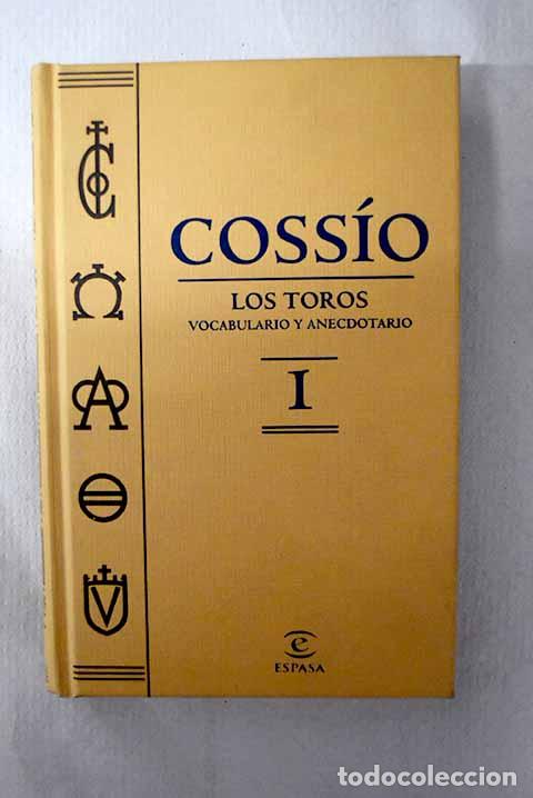 Livros em segunda m&atilde;o: Coss&iacute;o: los toros, tomo I.- Coss&iacute;o, Jos&eacute; Mar&iacute;a de
