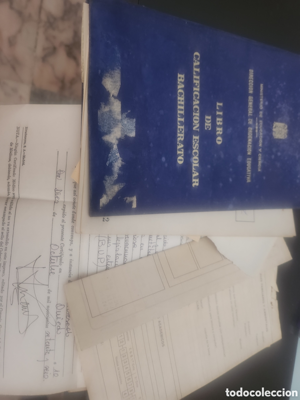 Libros: Libro de calificaci&oacute;n escolar estudios de bachillerato Colegio Auseva Oviedo , a&ntilde;os 70