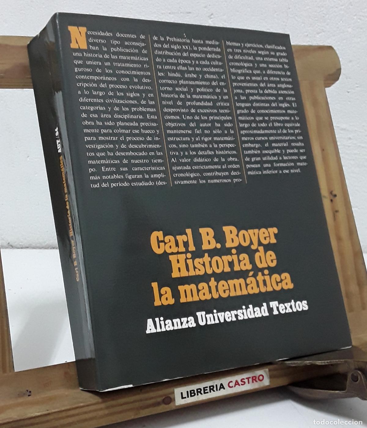 Libros: Historia de la matem&aacute;tica, Carl B. Boyer - Carl B. Boyer.