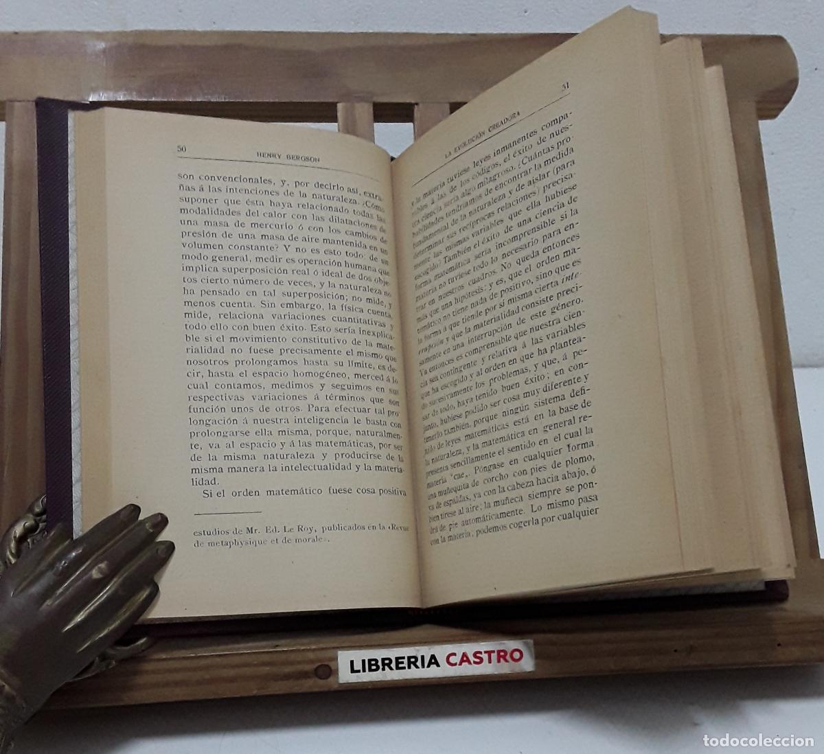 Libros: La evoluci&oacute;n creadora. Tomo II - Henry Bergson. - Foto 2