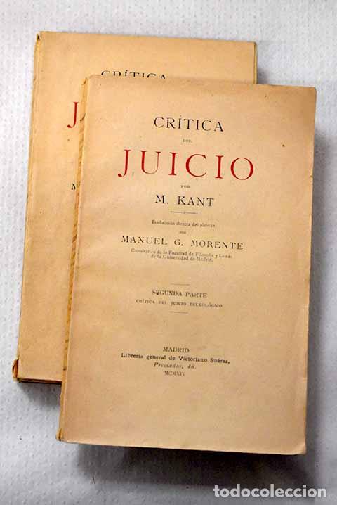 Libros: Cr&iacute;tica del juicio: Kant, Immanuel.- Kant, Immanuel