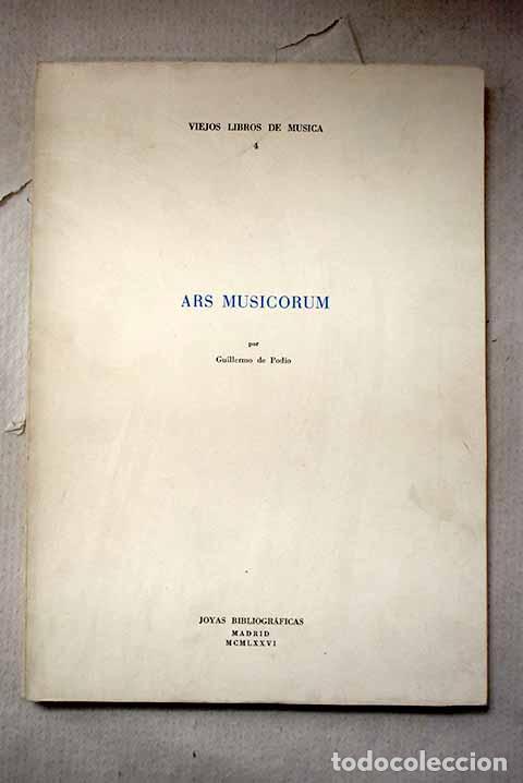 B&uuml;cher: Ars musicorum: Podio, Guillermo de.- Podio, Guillermo de