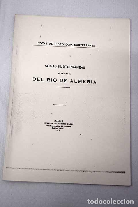 Libros: Aguas subterr&aacute;neas de la Cuenca del R&iacute;o de Almer&iacute;a