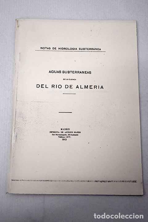 Libros: Aguas subterr&aacute;neas de la Cuenca del R&iacute;o de Almer&iacute;a
