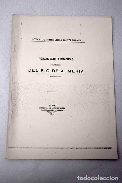 Libros: Aguas subterr&aacute;neas de la Cuenca del R&iacute;o de Almer&iacute;a