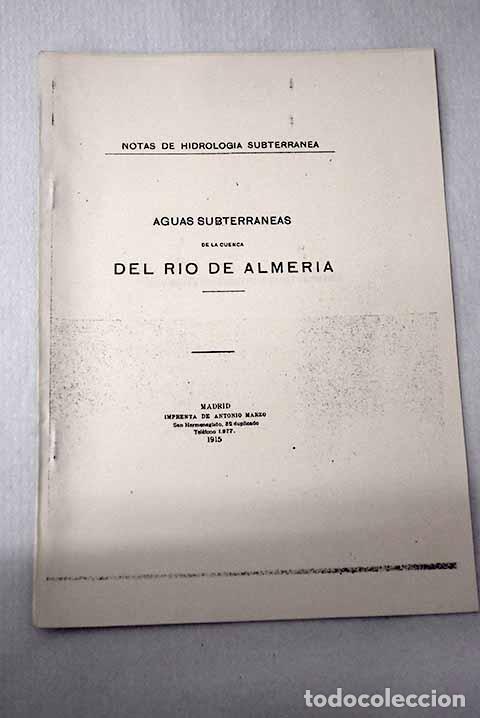 Libros: Aguas subterr&aacute;neas de la Cuenca del R&iacute;o de Almer&iacute;a