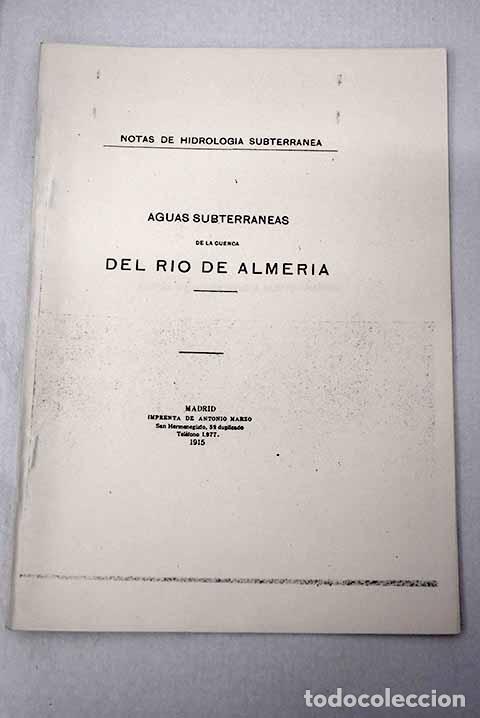 Libros: Aguas subterr&aacute;neas de la Cuenca del R&iacute;o de Almer&iacute;a