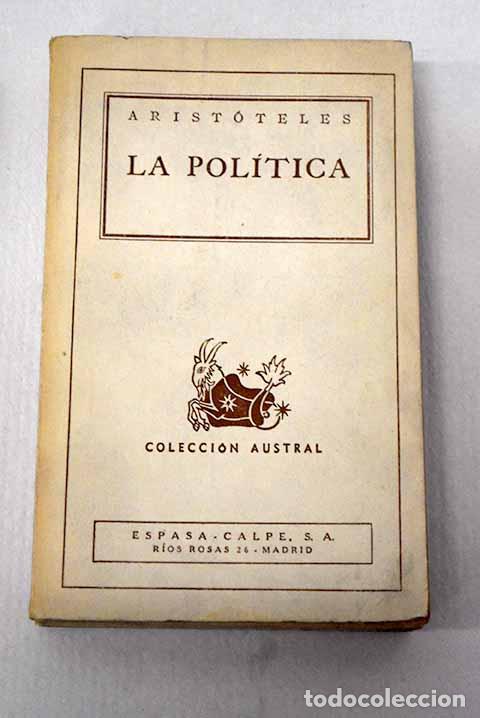 Libros: La pol&iacute;tica: Arist&oacute;teles.- Arist&oacute;teles