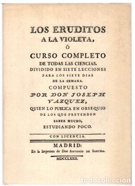 Libros: Los eruditos a la violeta - Cadalso, Jos&eacute;