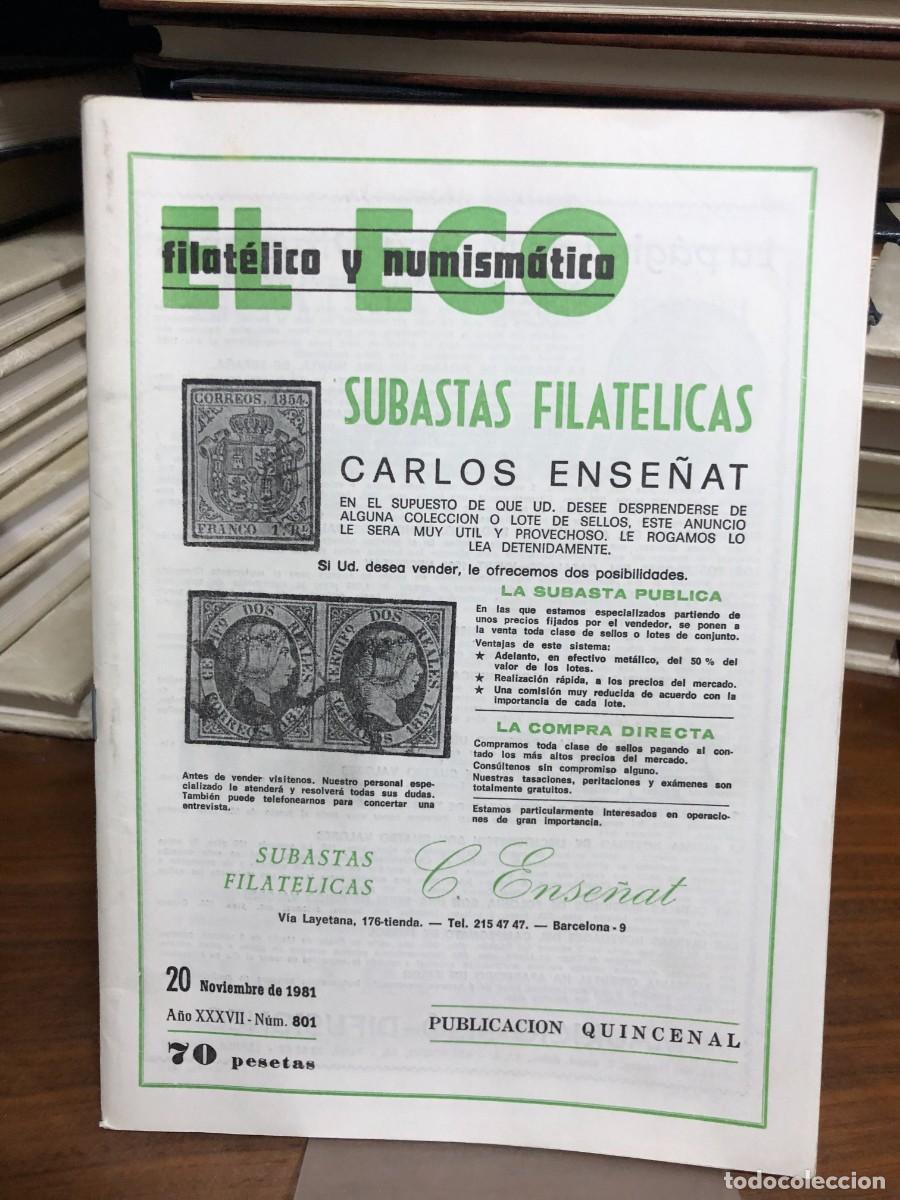 Libros: El Eco Filat&eacute;lico y Numism&aacute;tico (N&ordm; 801, 1981) Revista quincenal