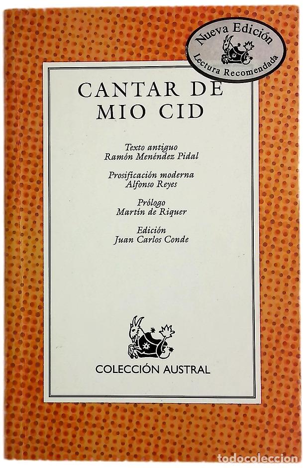 Libros: Cantar de m&iacute;o Cid - Men&eacute;ndez Pidal, Ram&oacute;n; Reyes, Alfonso; Conde, Juan Carlos