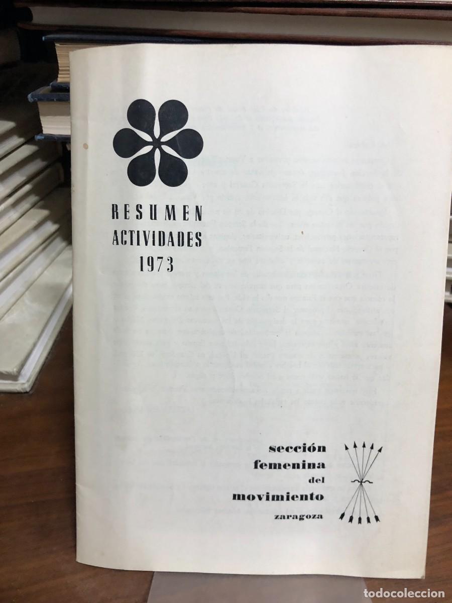 Libros: Resumen Actividades 1973 Secci&oacute;n Femenina del Movimiento (Zaragoza)