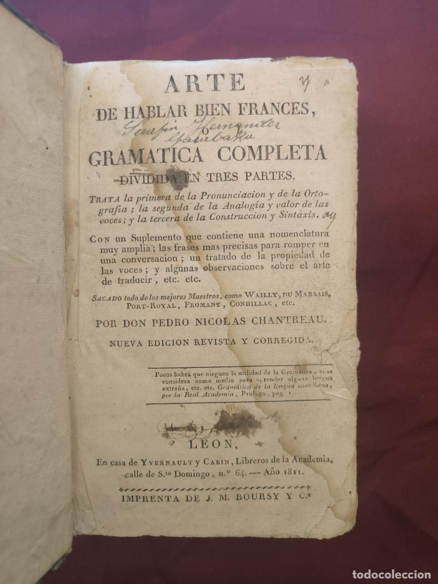 Libros: Arte de hablar bien franc&eacute;s, &oacute; Gram&aacute;tica completa dividida en tres partes -