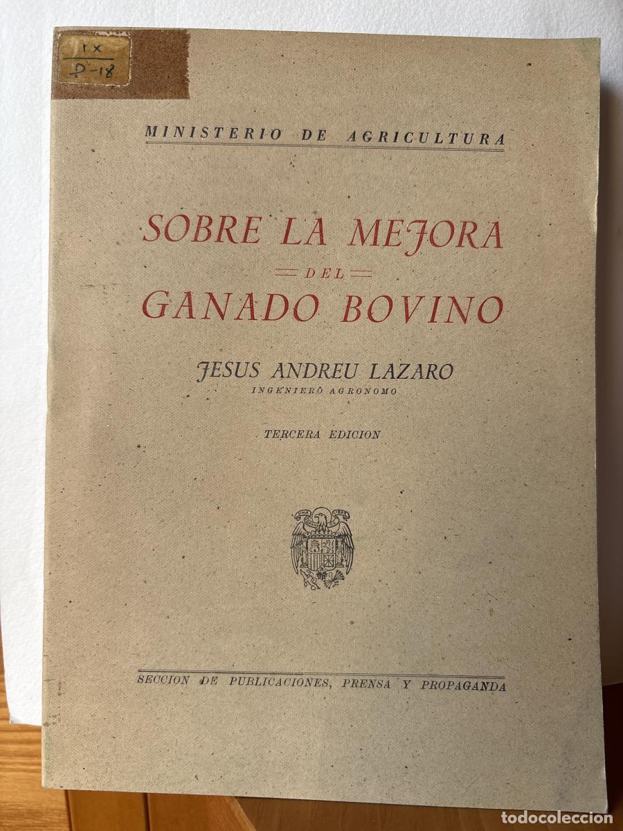 Libri di seconda mano: SOBRE LA MEJORA DEL GANADO BOVINO - JESUS ANDREU LAZARO TDK142