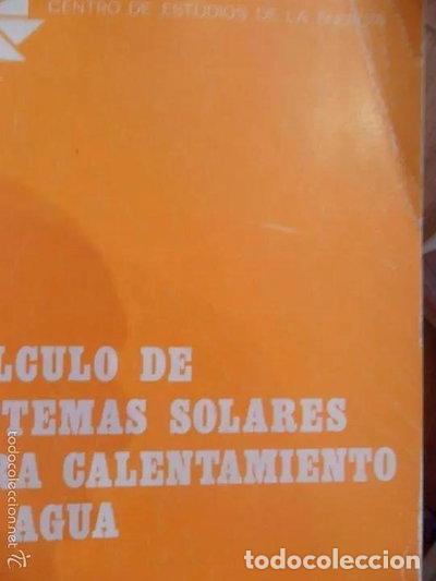 Libros: C&aacute;lculo de sistemas solares para calentamiento de agua- 9788474740585