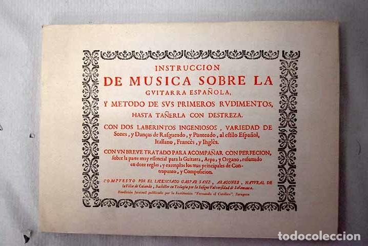 Livros em segunda m&atilde;o: Instrucci&oacute;n de m&uacute;sica sobre la guitarra espa&ntilde;ola.- Sanz, Gaspar