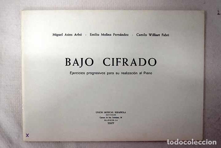 books: Bajo cifrado: ejercicios progresivos para su realizaci&oacute;n al piano.- Asins Arb&oacute;, Miguel