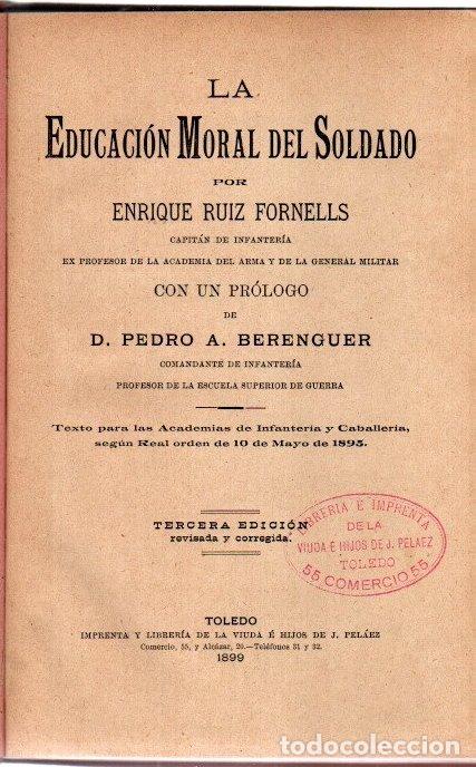 Livros em segunda m&atilde;o: La educaci&oacute;n moral del soldado - Ruiz Fornells, Enrique