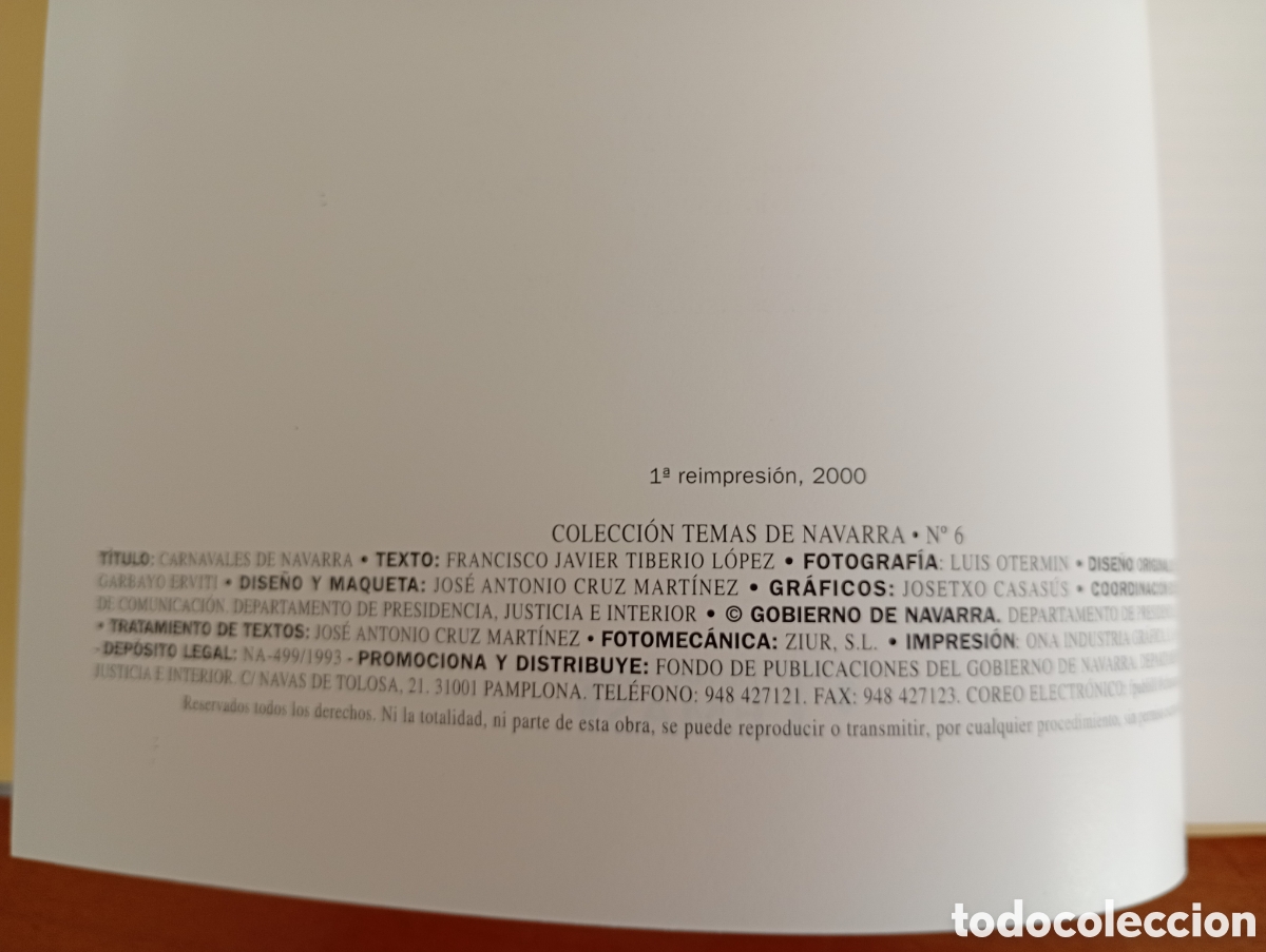Libros: Carnavales de Navarra.Gobierno de Navarra - Foto 4