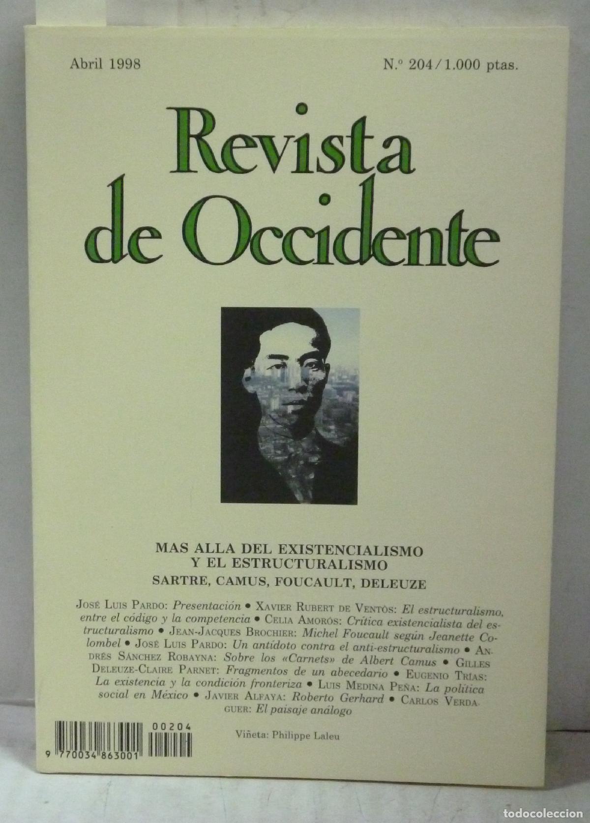 books: REVISTA DE OCCIDENTE. MAS ALLA DEL EXISTENCIALISMO Y EL ESTRUCTURALISMO. SARTRE, CAMUS, FOUCAULT, D