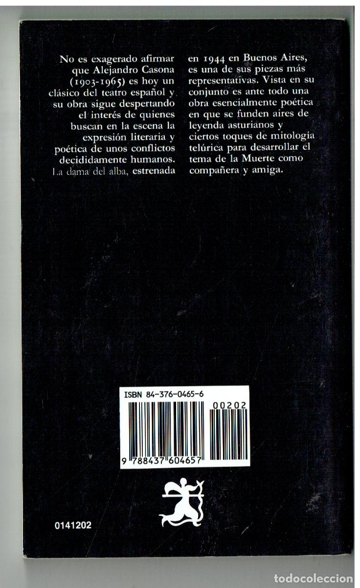 Libros: ALEJANDRO CASONA. LA DAMA DEL ALBA. C&Aacute;TEDRA / LETRAS HISP&Aacute;NICAS. 1994.(ST/PR 7) - Foto 2