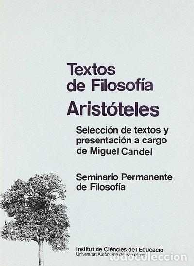 Livres: Textos de filosof&iacute;a. Arist&oacute;teles- 9788474880601
