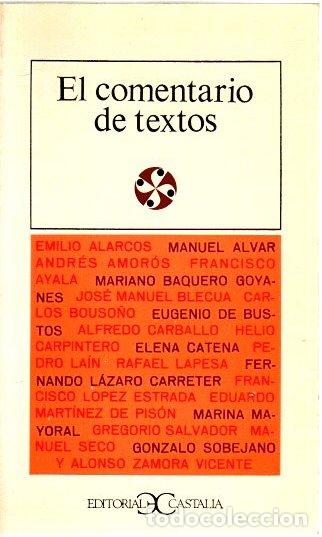 B&uuml;cher: El comentario de textos - VVAA