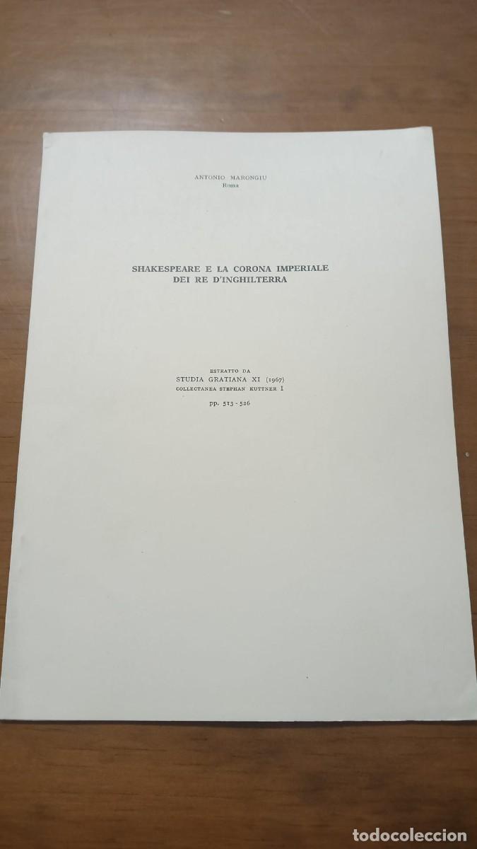 Libros: MARONGI&Ugrave;, Antonio: - Shakespeare e la corona imperiale dei re d'Inghilterra.