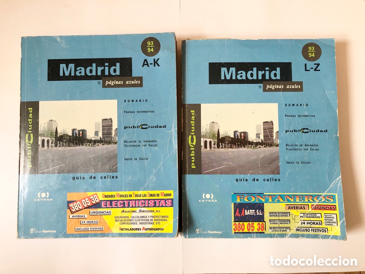 Libros: P&aacute;ginas azules Madrid 93-94