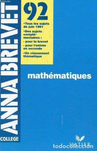 Livres: Annabrevet 92 Math&eacute;matiques- 9782218034275