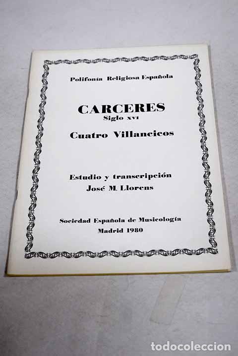Libros: Cuatro villancicos: C&aacute;rceres, Bartolom&eacute;.- C&aacute;rceres, Bartolom&eacute;